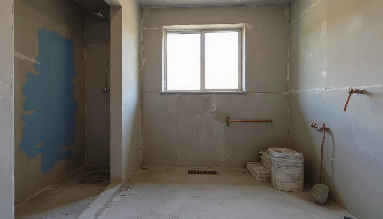 Sample image of the same bathroom before the new tiles