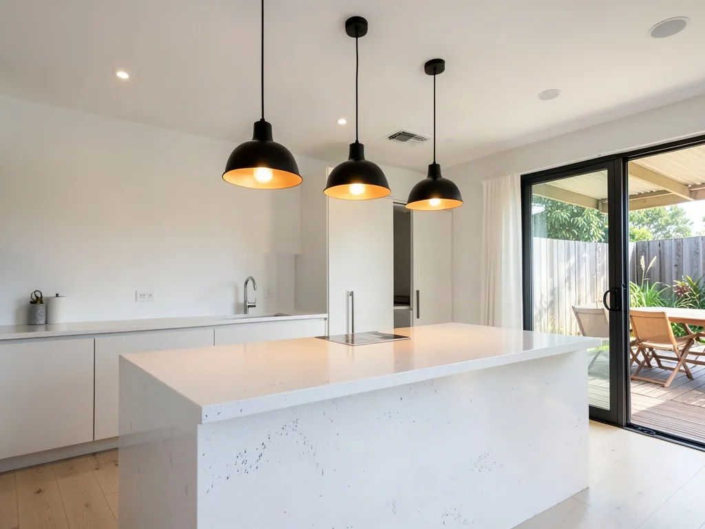 Sample image of pendant lights over a kitchen island