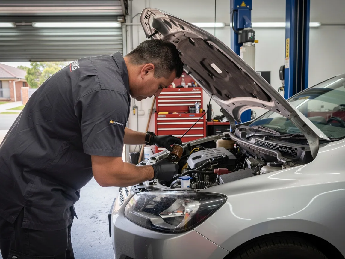 Sample image of a mechanic working under a bonnet