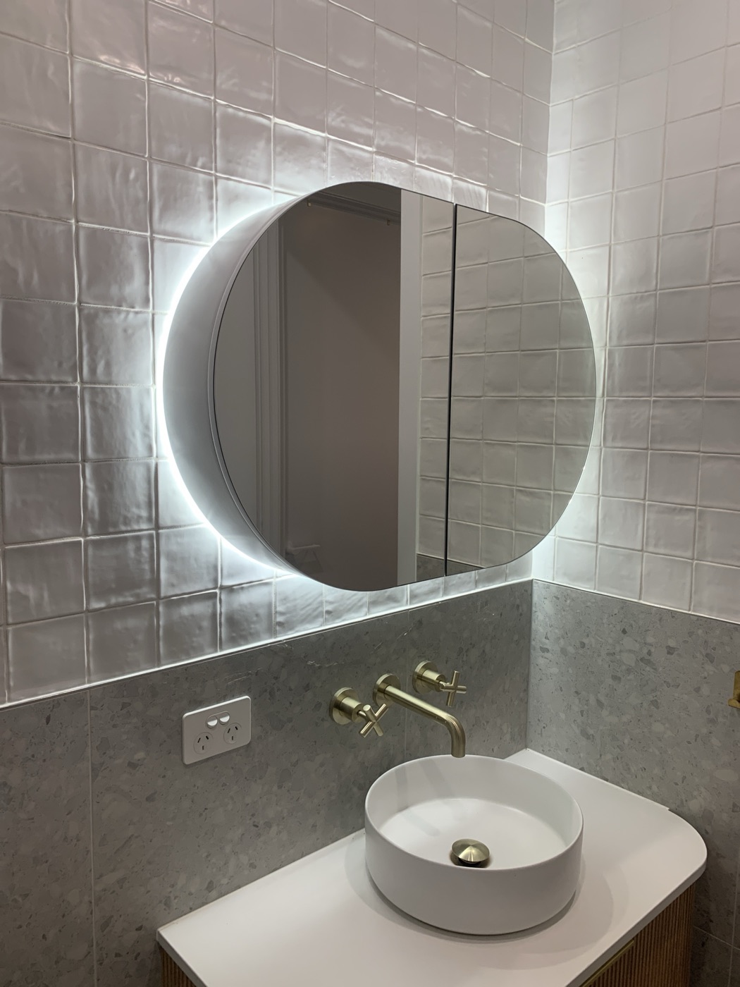 A finished bathroom vanity renovation completed in-house by the JT team in Reservoir VIC
