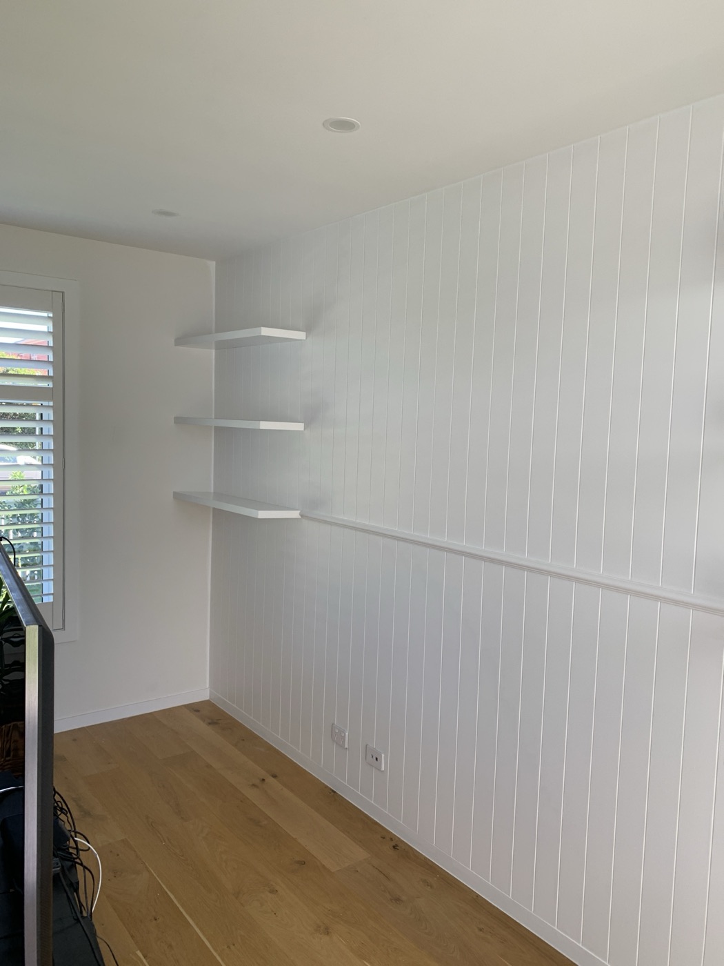 VJ panelling and floating shelves by JT Handyman in Pascoe Vale, VIC