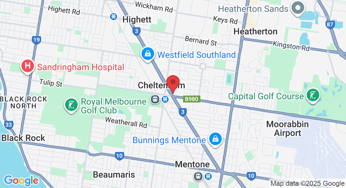 Map showing Soak Haus on Nepean Highway, Cheltenham