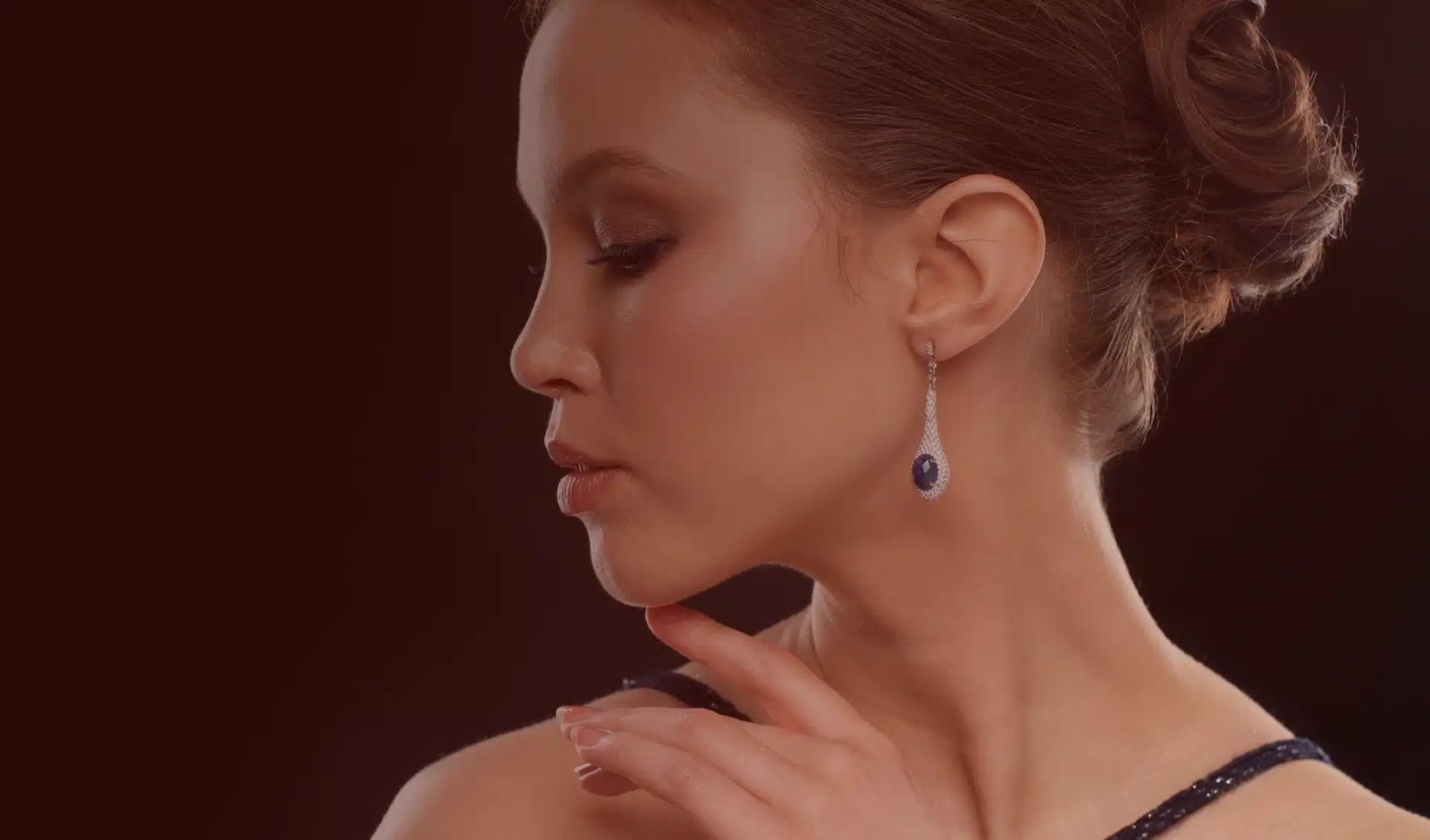 Ceylon sapphire jewellery photographed in studio