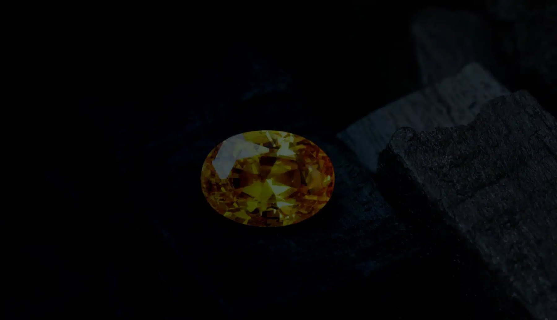 A Ceylon sapphire photographed under low light