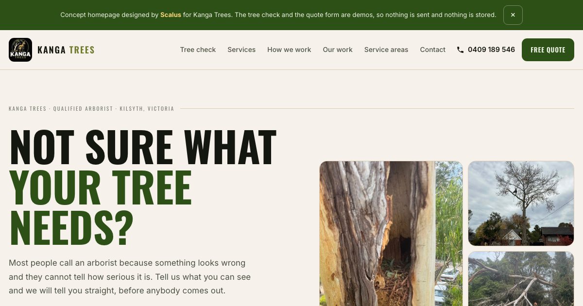 Concept two homepage