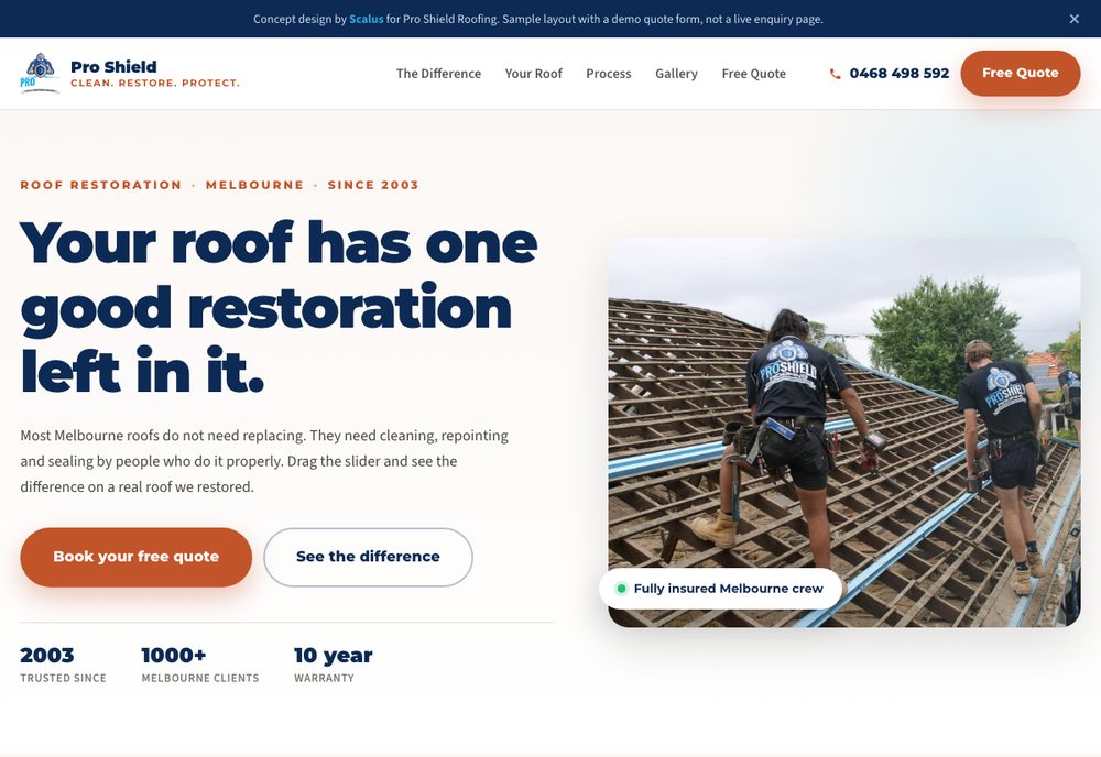 Concept 2 homepage preview